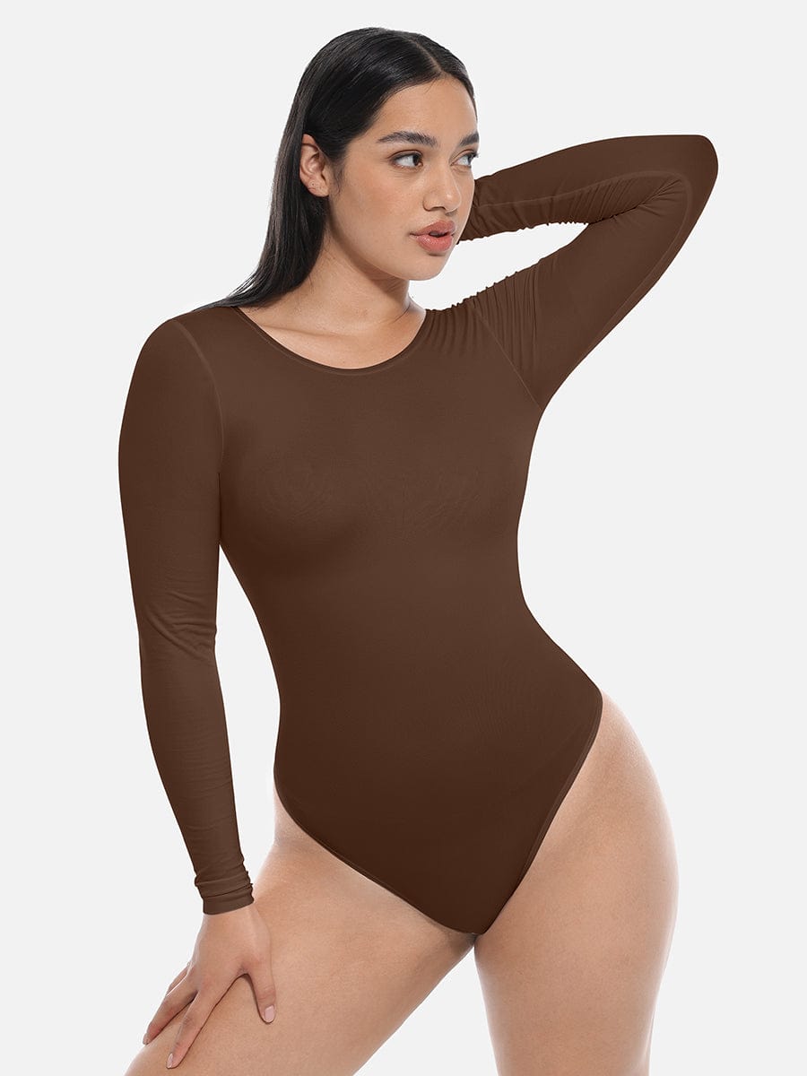 Seamless Waist Shaping Long Sleeve Tnong Bodysuit