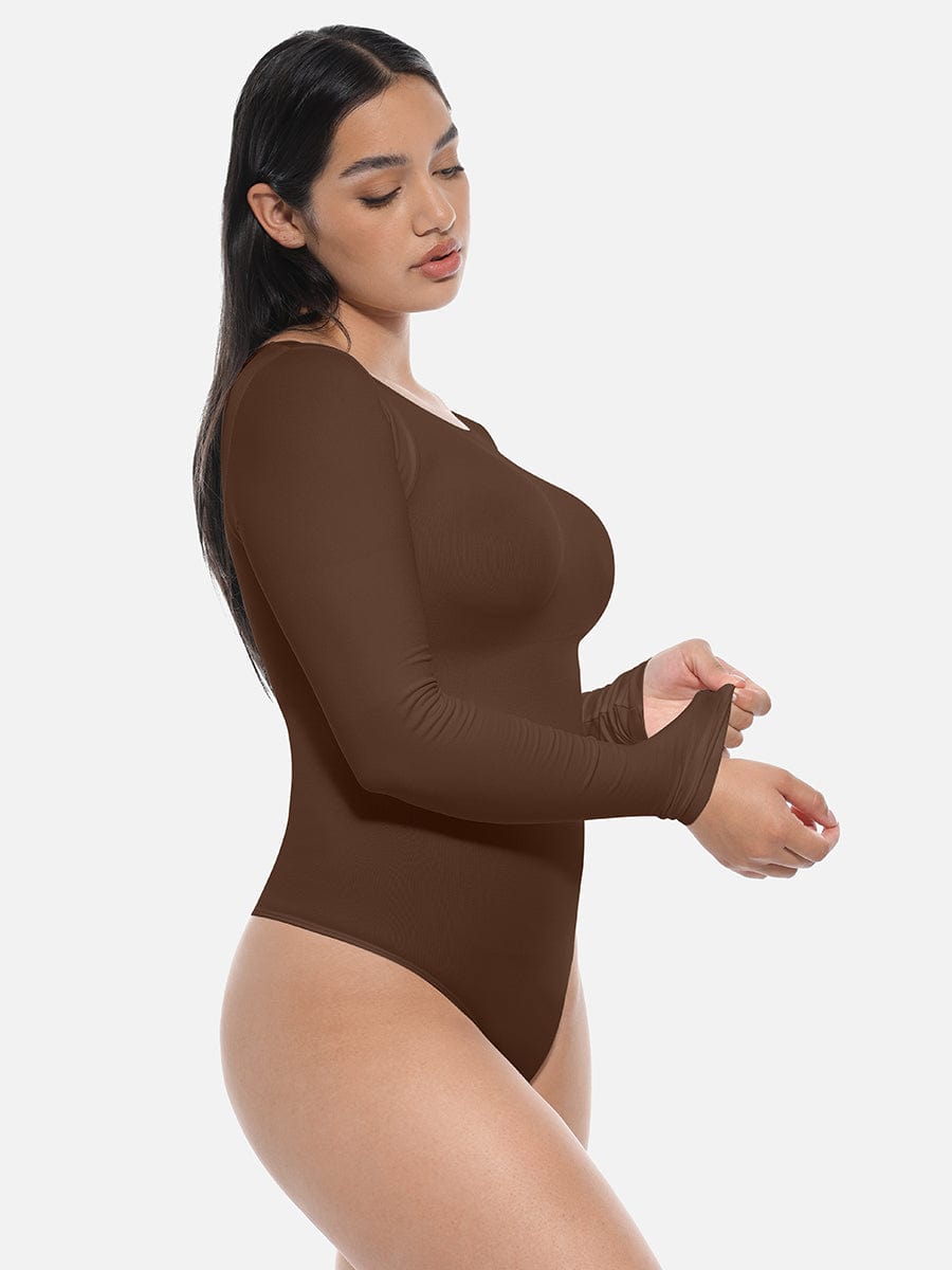 Seamless Waist Shaping Long Sleeve Tnong Bodysuit