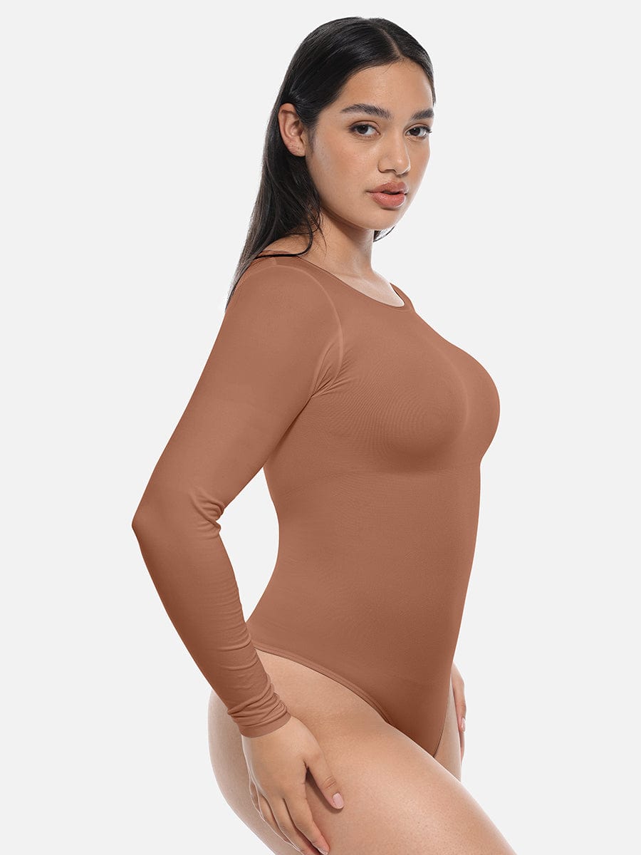 Seamless Waist Shaping Long Sleeve Tnong Bodysuit