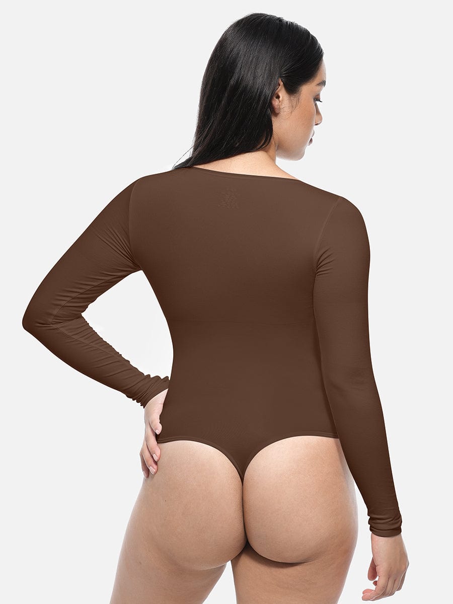 Seamless Waist Shaping Long Sleeve Tnong Bodysuit