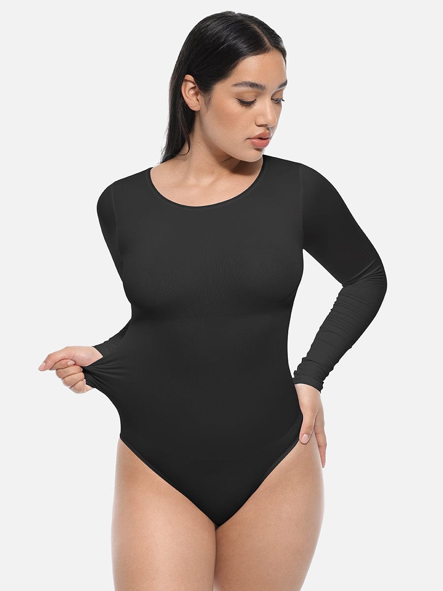 Seamless Waist Shaping Long Sleeve Tnong Bodysuit