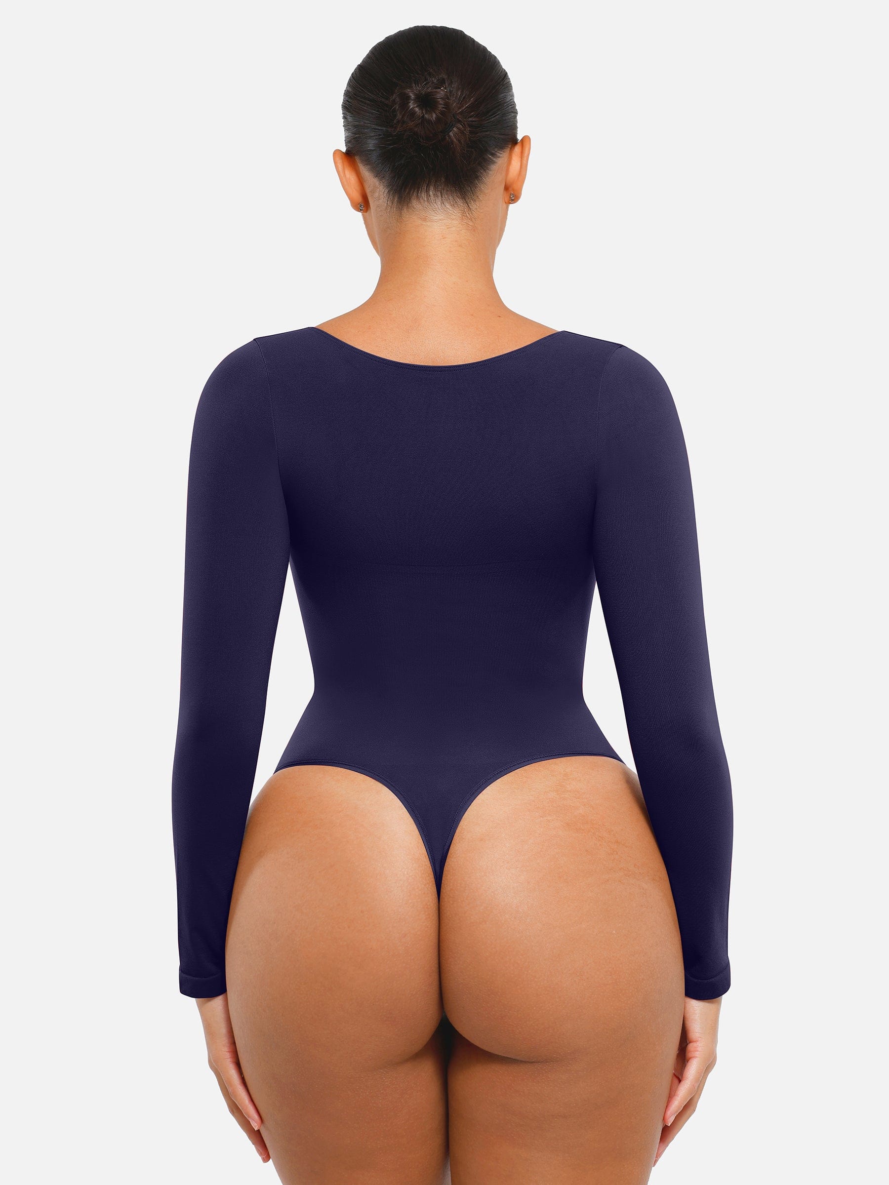Seamless Bust Support & Tummy Сontrol Long Sleeve Thong Bodysuit