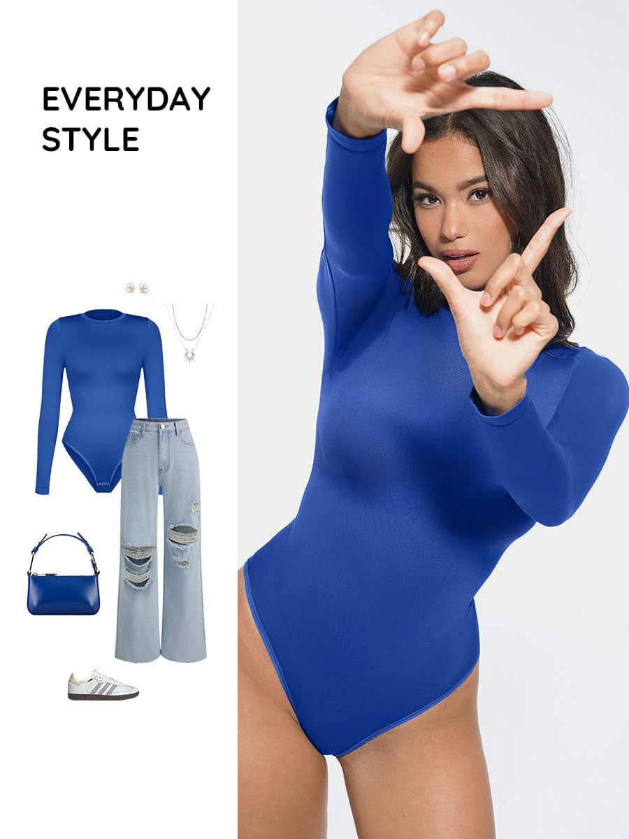 Seamless Waist Shaping Long Sleeve Brief Bodysuit