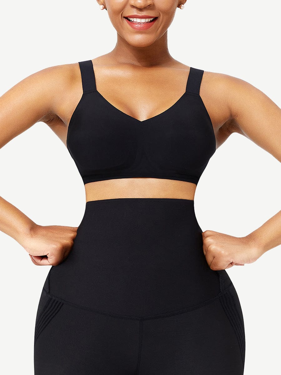 Fix ShapeWear Black Seamless Shapewear Bra Removable Pads Tight Fitting