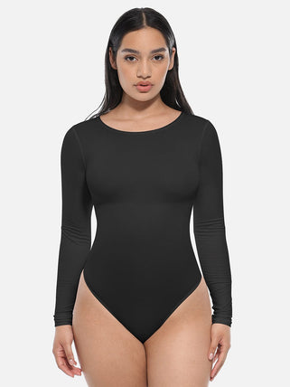 Seamless Waist Shaping Long Sleeve Tnong Bodysuit