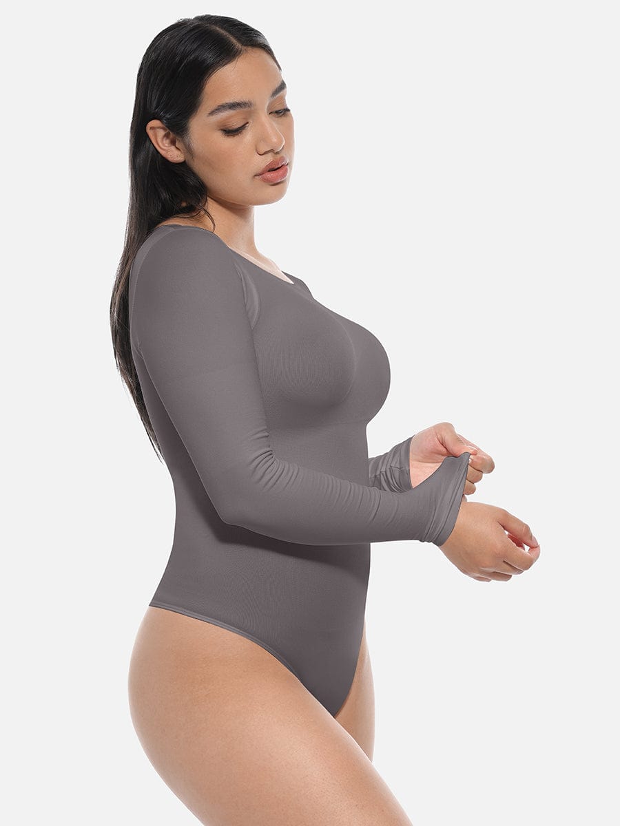 Seamless Waist Shaping Long Sleeve Tnong Bodysuit