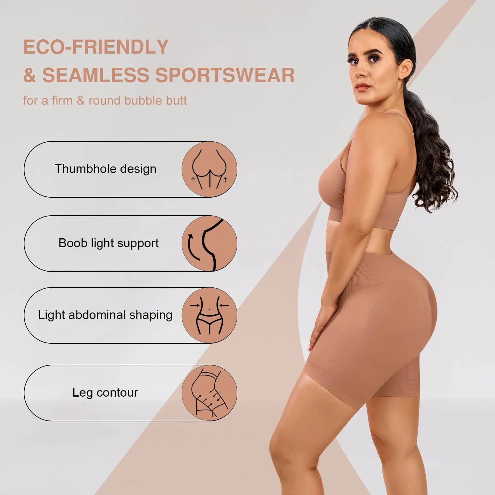 Seamless Biker Shorts & Racerback Bra Shaping Workout Set