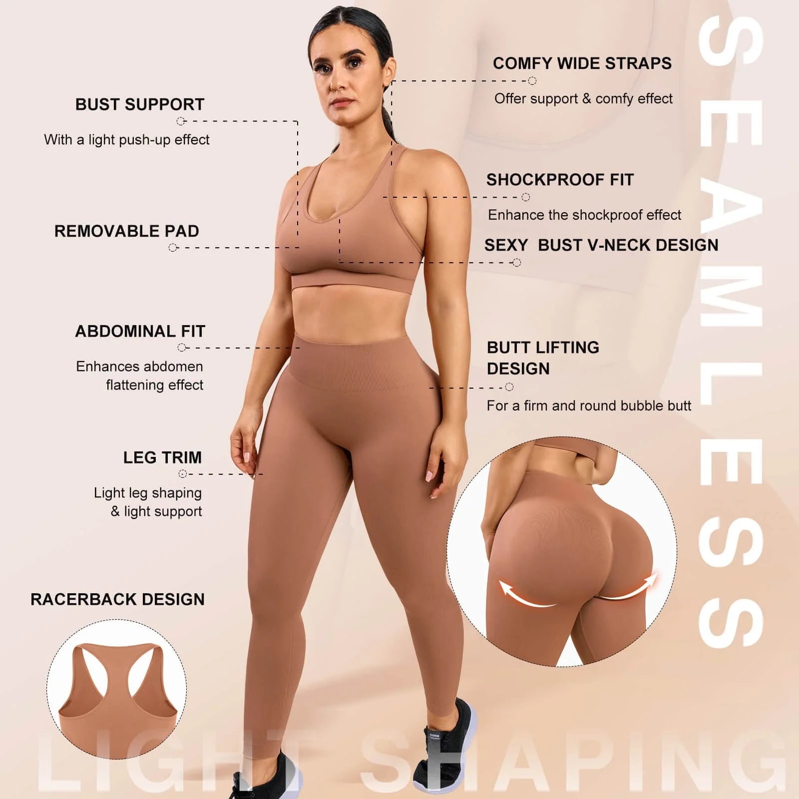 Seamless Shaping Leggings & Supportive Top Set