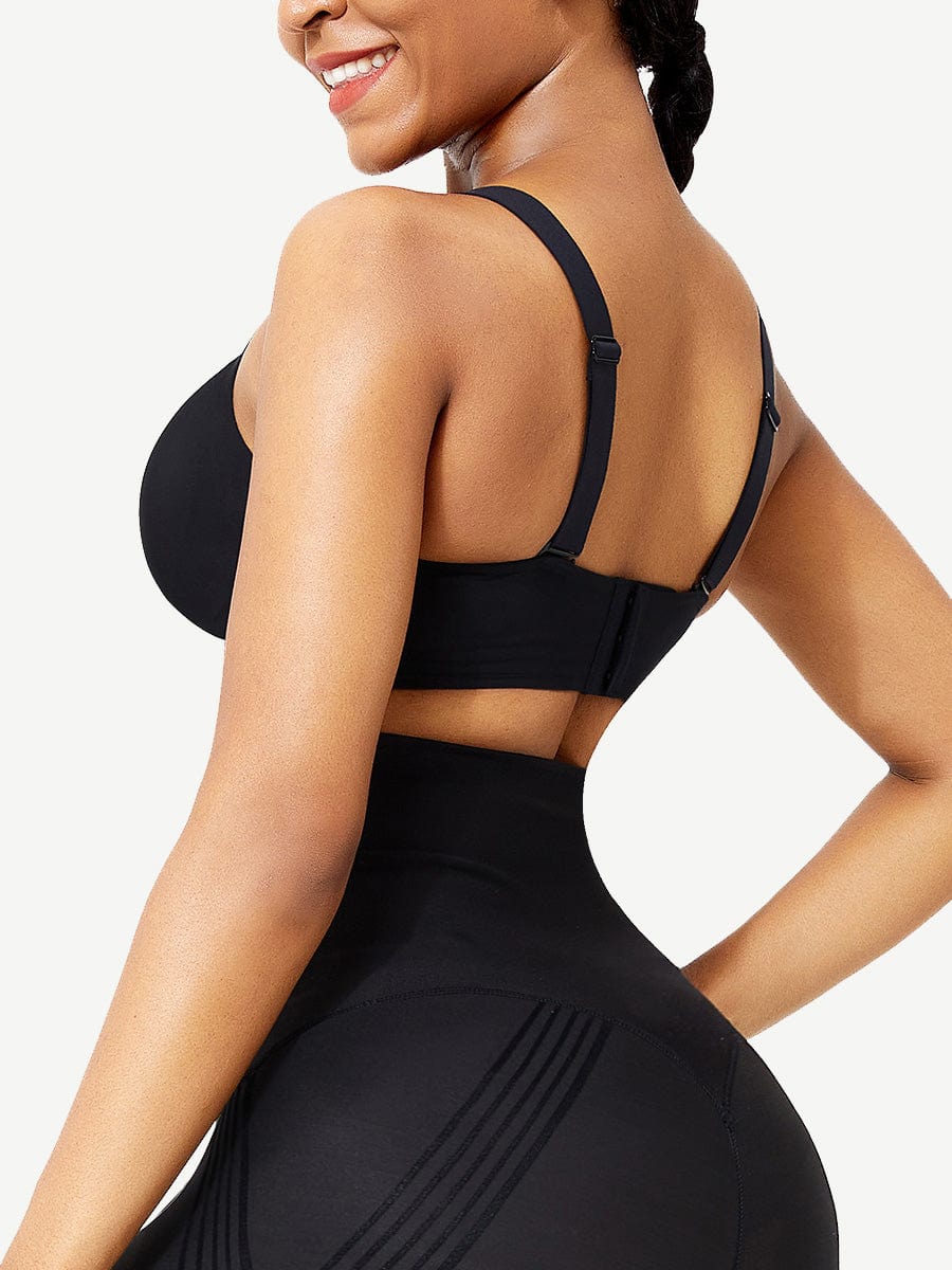 Fix ShapeWear Black Seamless Shapewear Bra Removable Pads Tight Fitting